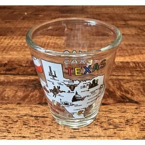 TEXAS LONE STAR STATE ELEMENTS SHOT GLASS SHOTGLASS